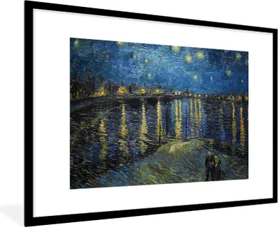 Produktbild von MuchoWow® Gerahmtes Poster Van Gogh - Brücke - Alte Meister 90x60 cm - Poster mit Schwarzem Bilderrahmen Wandposter Rahmen Foto Bilder - Wanddekoration - Fotos