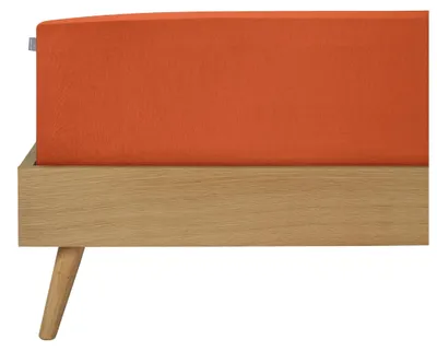 Produktbild von SCHIESSER Spannbettlaken Jessi | Einfarbig | Edeljersey | 100% Baumwolle | Weich & Atmungsaktiv | Rundumgummi | 100x200 cm (geeignet für Matratzen 90x200 cm bis 100x200 cm) | Terrakotta