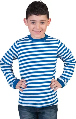 Produktbild von Ringelshirt Kind blau-weiss 140