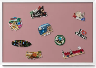 Produktbild von Magnetboard 60x40 cm – Weißer Rahmen – Pastellrosa – Magnettafel, Magnetische Tafel – Magnetpinnwand, Wohnzimmer