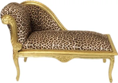 Produktbild von Casa Padrino Barock Kinder Chaiselongue Leopard / Gold - Recamiere Barock Möbel Kindersofa