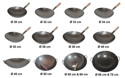 Produktbild von Wok Pfanne Ø 30 - 75 cm runder Boden China Gastronomie Gasherd Kohlenstoffstahl
