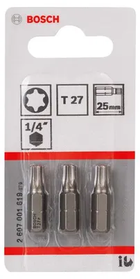 Produktbild von Schrauberbit Extra-Hart T27, 25 mm, 3er-Pack