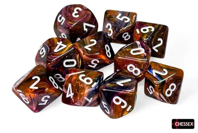 Zdjęcie produktu dla Zestaw kości Chessex D10 Symphony, białe – 10 sztuk – gra w kości
