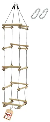 Productafbeelding van Klimladder - Hangladder - 4-zijdig - Hout - 5 sporten - Binnen en buiten