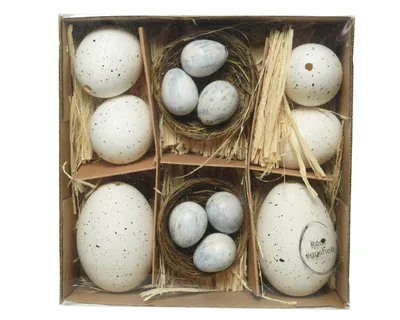 Produktbild von Ostereier & Osterneste Set Natur / Weiß