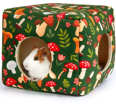 Produktbild von Kuschelnest Meerschweinchenhaus Schlafplatz Kuschelhöhle - Plüsch - Waschbar - 25 x 25 x 25 cm - 2 Eingänge