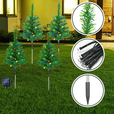 Image de Peviasot : Guirlande lumineuse solaire pour arbre de Noël, 16 pièces, 320 LED multicolores, 8 modes d'éclairage, 50 cm, décoration de Noël pour jardin