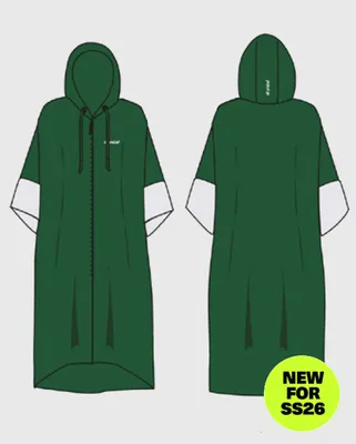 Immagine prodotto di DRYROBE Accappatoio con zip integrale in cotone, verde, taglia S