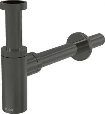 Image de AlcaDrain Design Siphon 1 1/4" rund, Ganzmetall Gun metal glanz
