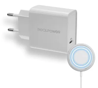 Produktbild von RealPower PC-MagSet Ladegerät und MagSafe Ladepet SET (357049)