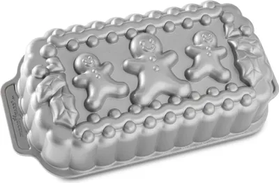 Produktbild von Nordic Ware Platinum Collection Zugpfanne Gingerbreat Family - Brotpfanne silber / schwarz