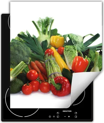 Produktbild von DarHaus Herdabdeckplatte 45x52 cm Anti Rutsch Matte Aufrollbar, Gemüse