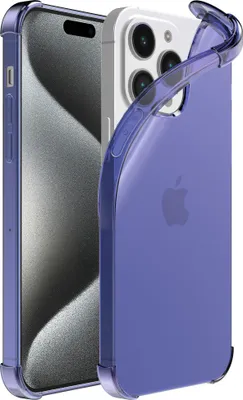 Produktbild von Handyhülle passend für iPhone 15 Pro Max - Transparente stoßfeste Silikonhülle mit Bumper - Dunkelblau