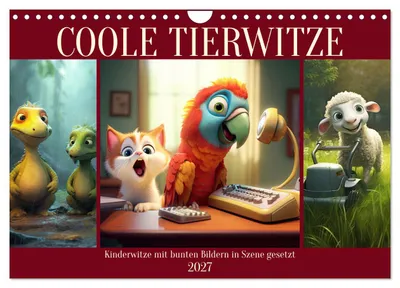 Produktbild von Coole Tierwitze (Wandkalender 2027 DIN A4 quer), CALVENDO Monatskalender