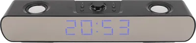 Zdjęcie produktu dla Głośnik komputerowy, soundbar Bluetooth, przewodowy głośnik USB AUX do gier PC, subwoofer HiFi Stereo do komputerów stacjonarnych z budzikiem i radiem FM, głośnik soundbar dla graczy