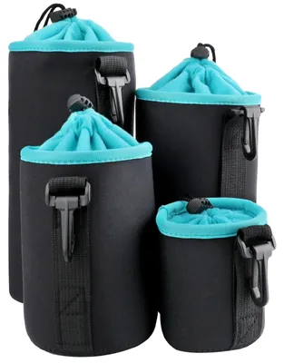 Immagine prodotto di Set di 4 custodie impermeabili in neoprene per obiettivi di fotocamera