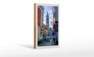 Produktbild von Holzschild Reise 12x18 cm Montmartre Paris Künstlerviertel Dekoration