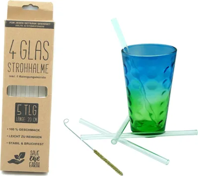 Obrázok produktu pre Trinkhalm Glas 20cm, 5tlg.