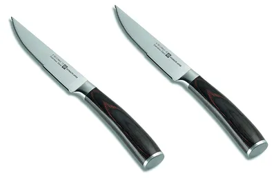 Steakmesserset 2-teilig, 11 cm, Edelstahl/Holz