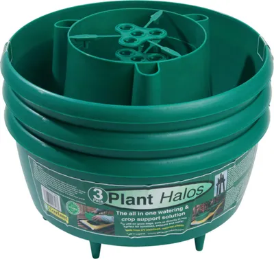 Produktbild von Garland 3 Plant Halos Töpfe mit Wasserspeicher grün für Outdoor Anbau