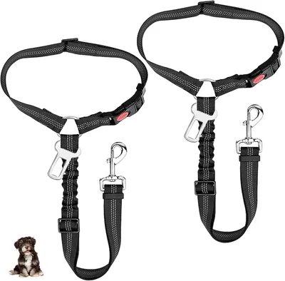 Produktbild von 2-in-1-Kopfstütze für Hunde mit Sicherheitsgurt, 2 Stück, verstellbare Hunde-Sicherheitsgurte für Autos