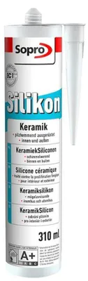 Produktbild von Sopro Keramiksilikon KSI Sanitärsilikon Silikondichtstoff für Anschluss- und Bewegungsfugen, 310 ml - Tiefschwarz