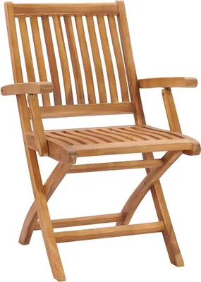 Productafbeelding van vidaXL Klapstoelen met kussens, 6-delig, massief teak hout