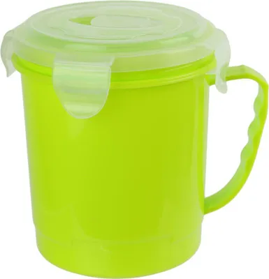 Zdjęcie produktu dla KUBEK NA ZUPĘ 630 ml zielony Z UCHWYTEM I POKRYWKĄ