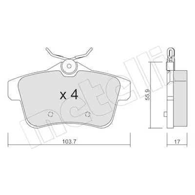 Produktbild von METELLI Bremsbeläge Satz Hinten Bremsklötze für CITROËN C4 Grand Picasso I (UA) 22-0855-0