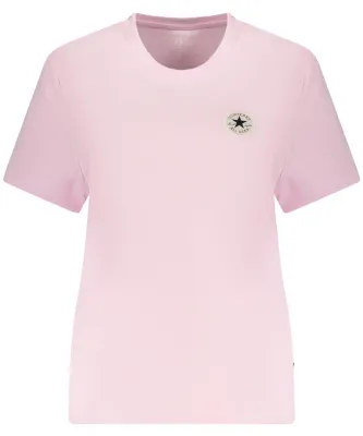 Produktbild von Rosa Damen T-Shirt mit Logo-Applikation – Sommerliche Standardpassform