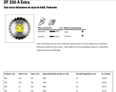 Image de DT 902 B Disques à tronçonner diamantés, 400 x 3,6 x 25,4 mm 24 segments, 340240