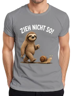 Productafbeelding van Leuk T-shirt met de tekst "Luie slak" voor een grappig cadeau voor een man, grijs, maat L