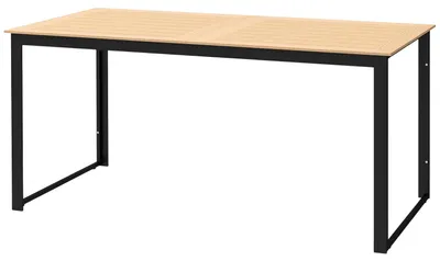 Immagine prodotto di Tavolo da giardino per 6 persone 160 x 80 cm tavolo da balcone resistente alle intemperie con design a doghe in effetto legno, tavolo da buffet tavolo da campeggio in metallo tavolo da patio tavolo da pranzo da esterno per giardino, terrazza balcone in te