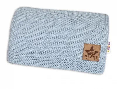 Obrázok produktu pre Bavlnená pletená deka Baby Nellys, BASIC, 80x90cm, - sivá