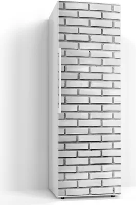 Produktbild von DEQORI Magnetmatte Kühlschrank beschreibbar 60x180 cm 'Weißes Ziegelwerk' Magnetfolie