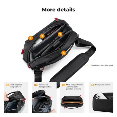 Zdjęcie produktu dla Torba transportowa dla konsoli - torba na ramię, etui podróżne - dla Switch 2/Switch OLED, Steam Deck, Lenovo Legion Go - wodoodporna, odporna na zarysowania - 32,5 x 16 x 11 cm - czarna