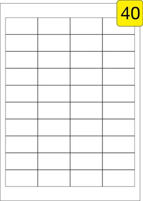 Produktbild von 400 Etiketten / 10 Blatt DIN A4 / Größe: 48,5x25,4