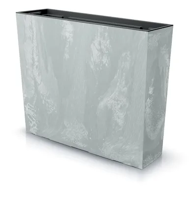 Zdjęcie produktu dla Doniczka z wkładką Efekt betonu szara 58x18x50 cm Doniczka balkonowa Plastik