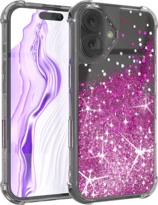Produktbild von EAZY CASE - Glitzer Hülle kompatibel mit Apple iPhone 17 Glitzer Schutzhülle, Soft Case, Backcover Transparent mit Motiv