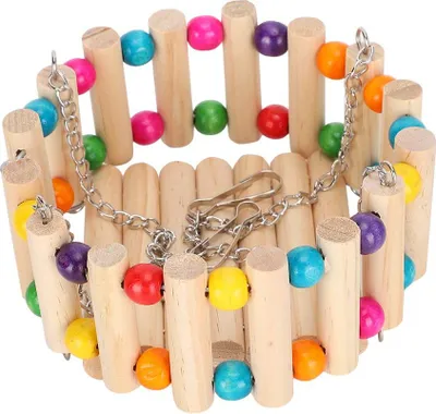 Image de Hamac en bois pour chinchillas et lapins, cage pour hamsters, jouet suspendu, balançoire, animal domestique, à mâcher
