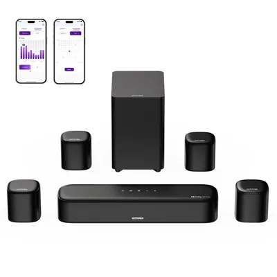 Produktbild von ULTIMEA 7.1ch Soundbar mit Subwoofer für TV, Surround Sound System für Heimkino, App Steuerung, 4 Surround Lautsprechern, verstellbarem EQ, Aura A40