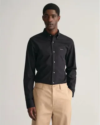 Obrázok produktu pre Gant Slim Pinpoint Oxford Košeľa s dlhým rukávom Black XL Pánska Black XL