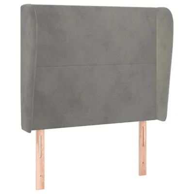 Produktbild von vidaXL Kopfteil mit Ohren Hellgrau 93x23x118/128 cm Samt