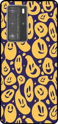 Produktbild von Smartphonica Telefon Fall geeignet für Huawei P40 Pro mit Smiley-Druck - TPU zurück Abdeckung Fall Emoji Design - lila gelb