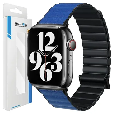 Productafbeelding van Pásek Beline Apple Watch Magnetisch, Model Pro, 42/44/45/49 Mm, Zwart/Blauw. Doos