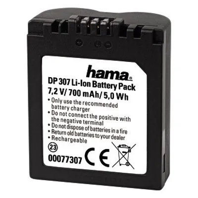 Produktbild von Hama Li-Ion Battery DP 307 f/ Panasonic, 750 mAh, 7,2 V, Lithium-Ion (Li-Ion)