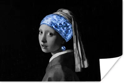 Produktbild von MuchoWow® Poster Das Mädchen mit dem Perlenohrring - Vermeer - Blau 30x20 cm - Plakate - Print