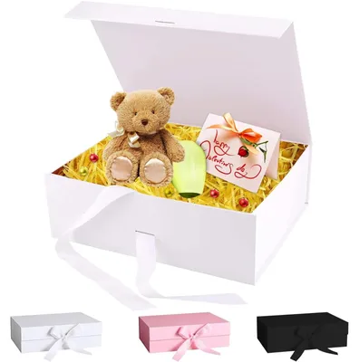 Produktbild von Geschenkbox mit Deckel, Magnetverschluss, 21 x 17 x 7 cm, Weiß