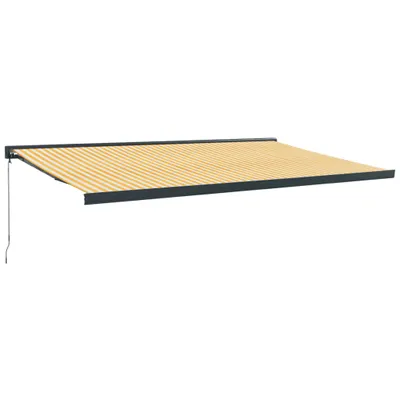 Produktbild von Markise Einziehbar Gelb und Weiß 5x3 m Stoff und Aluminium